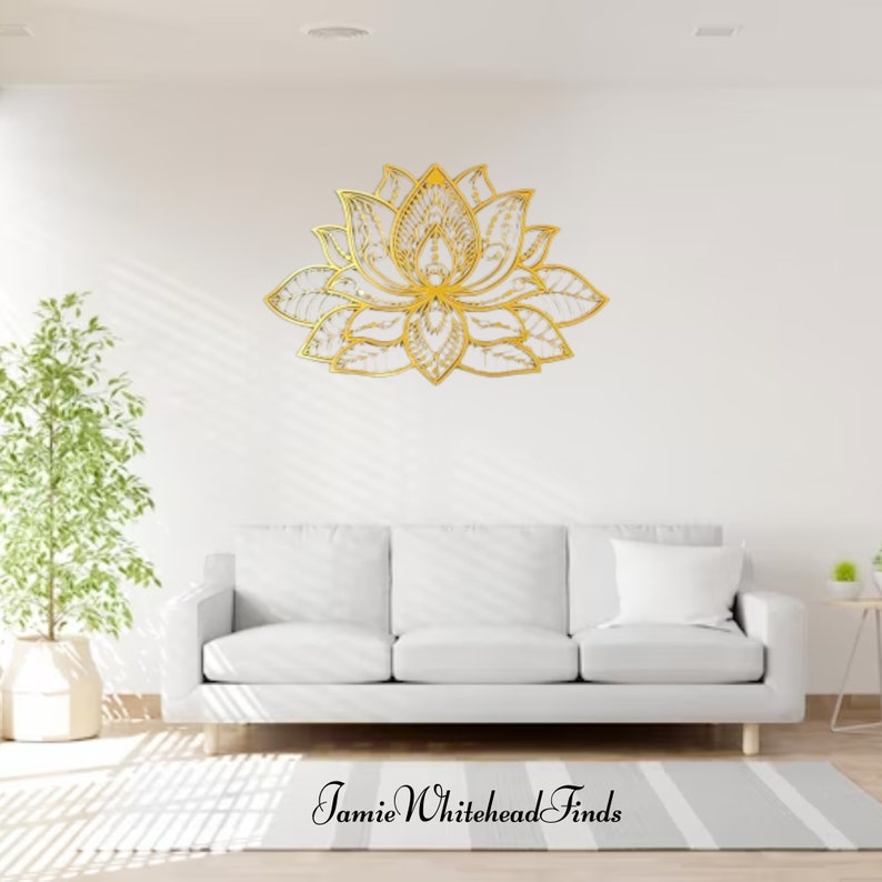 Metal Wall Art for Bedrooms Interior Design With Lotus Flowers Etsy
