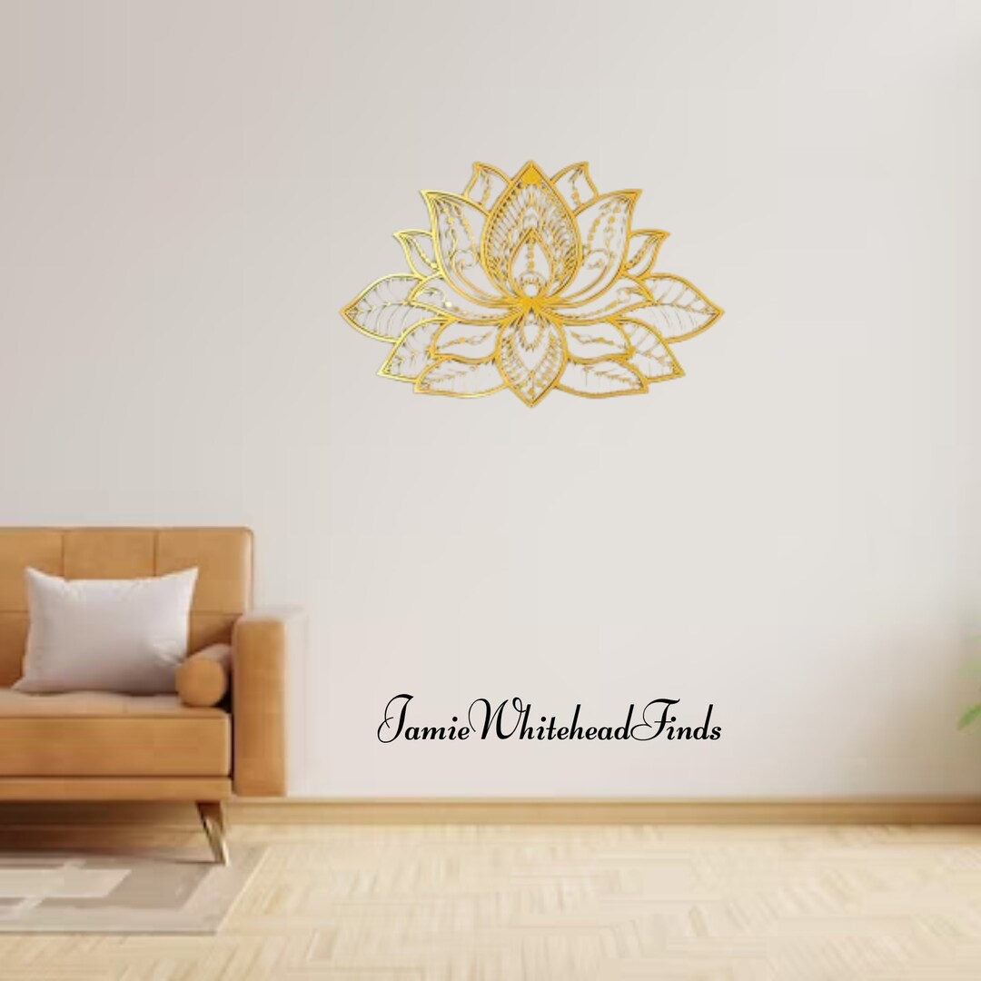 Metal Wall Art for Bedrooms Interior Design With Lotus Flowers Etsy