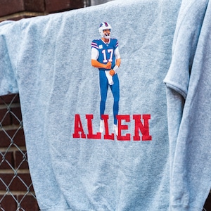 Josh Allen Bills Sweatshirt | Buffalo Celebration Hoodie | AFC Football Shirt