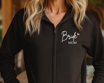Custom Wedding Bridesmaid Sweatshirt Bride zip up Personalized Bride Zip up Sweatshirt zip up jacket winter bachelorette