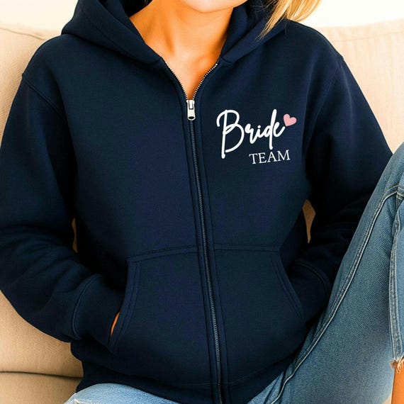 Zip Up Hoodie Bride Getting Ready Outfit for Bridesmaids getting Ready  Shirt Bridal Party Mother of the Bride gift from Daughter Sweatshirt