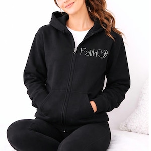 Zip up Hoodie Faith clothes Christian Zip Hoodie Sweatshirt Christian Merch womens black Faith zip up lightweight jacket Religious clothes image 4