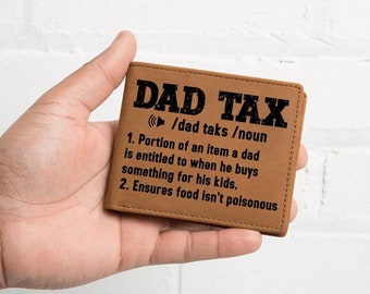 Dad Tax Definition Leather Wallet Gift For Dad, Father Gift For Christmas, First Time Dad Grandpa, Gift For Husband