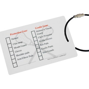 Girls Lacrosse Gear Checklist Reminder, Customize, Organize Sports Equipment Bag, Secure Stainless Steel Keychain Cable, Pick a Color image 2