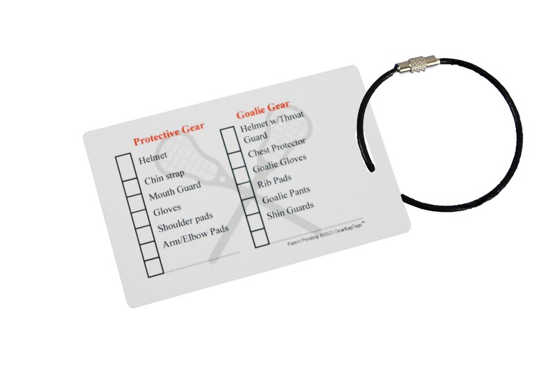 Girls Lacrosse Gear Checklist Reminder, Customize, Organize Sports Equipment Bag, Secure Stainless Steel Keychain Cable, Pick a Color image 2