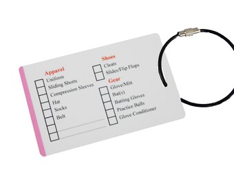 Softball Gear Checklist Reminder, Customize, Organize Sports Equipment Bag, Secure Stainless Steel Keychain Cable Ring