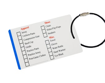 Football Gear Checklist Reminder, Customize, Organize Sports Equipment Bag, Secure Stainless Steel Keychain Cable Ring