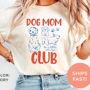 Comfort Colors® Dog Mom Club Shirt, Cool Dog Mom Social Club Shirt, Dog Lover Gift, Fur Mama Tshirt, Pet Lover Gift, Dog Mom Era Shirt