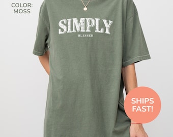 Comfort Colors® Simply Shirt, Bibel-Vers-Shirt, minimalistisches christliches Shirt, religiöse Schrift-Shirt, Glaube-Shirt, christliches Kleidergeschenk