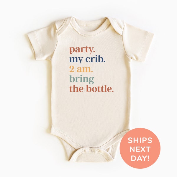 Party At My Crib Baby Onesie®, Funny Baby Bodysuit, Cute Baby Onesie®, Cute Baby Girl Bodysuit, Cute Baby Boy Bodysuit, Funny Baby Clothes