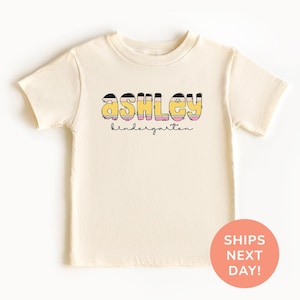 Kindergarten Shirt, Back To School Shirt, First Day of School Shirt, Personalized Name Kids Shirt, Custom Pencil Name Shirt, School Shirt