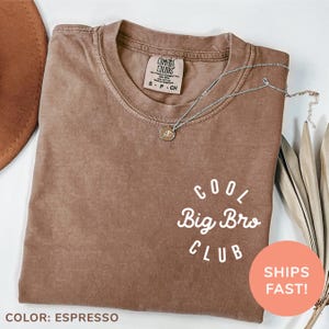 Comfort Colors® Cool Big Bro Club Shirt, Pregnancy Reveal Shirt, Baby Announcement Shirt, Cool Brother Shirt, Gift for Big Brothers