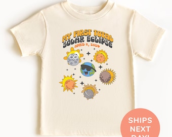 My First Total Solar Eclipse Shirt and Onesie®, 2024 Solar Eclipse Toddler & Youth Shirt, Moon and Sun Shirt, April 8 2024 Shirt