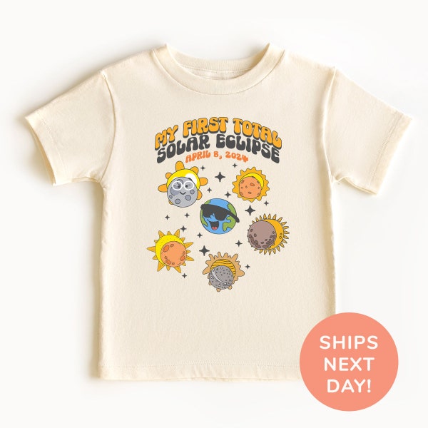 My First Total Solar Eclipse Shirt and Onesie®, 2024 Solar Eclipse Toddler & Youth Shirt, Moon and Sun Shirt, April 8 2024 Shirt