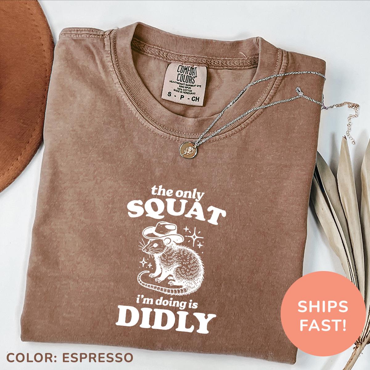 Comfort Colors® The Only Squat I'm Doing is Diddly Shirt, Funny Humor Shirt, Adult Humor Shirt, Sarcasm Shirt, Funny Shirt, Trendy Shirt