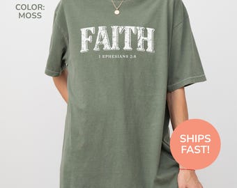 Comfort Colors® Glaube Shirt, Bibel Vers Shirt, minimalistisches christliches Shirt, religiöse Schrift Shirt, Jesus Shirt, christliches Kleidergeschenk
