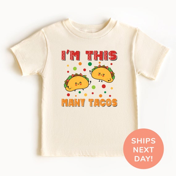 I'm This Many Tacos Shirt 2nd Birthday Party Shirt Kids Birthday Shirt 2nd Birthday Celebrant Shirt Birthday Gift Taco Lover Kids Shirt