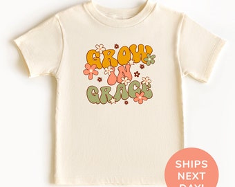 Grow In Grace Shirt and Onesie®, Christian Toddler & Youth Shirt, Religious Kid Shirt, Sunday School Shirt, Baptism Bodysuit, Shirt for Kids