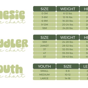a set of three sizes for a child's height chart