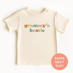 Grammy’s Bestie Shirt and Onesie®, Retro Toddler & Youth Shirt, Grandma’s Favorite Bodysuit, Shirt for Kids from Granny, Baby Shower Gift