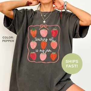 Koszulka Comfort Colors® „Sztuka to mój dżem” Koszulka dla nauczyciela sztuki Koszulka z okazji Dnia Nauczyciela Prezent dla nauczyciela sztuki Koszulka dla artysty Prezenty dla mamy