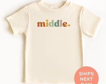 Big Middle Little Shirt and Onesie®, Retro Middle Sibling Shirt, Cute Matching Sibling Shirt, Middle Brother Shirt, Middle Sister Shirt