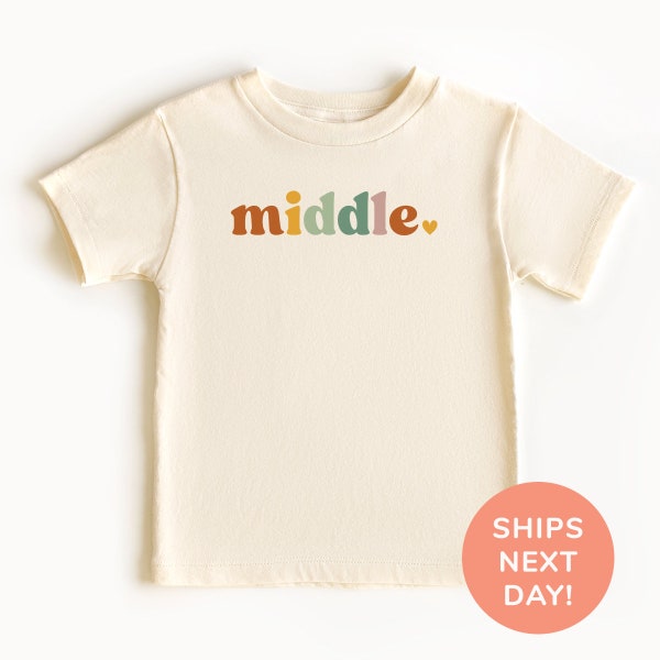 Big Middle Little Shirt and Onesie®, Retro Middle Sibling Shirt, Cute Matching Sibling Shirt, Middle Brother Shirt, Middle Sister Shirt