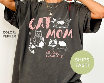 Comfort Colors® Cat Mom Shirt Cat Lover Shirt Cat Mommy Shirt Pet Lover Shirt Animal Lover Gift Cat Mom Gift Gift for Cat Moms