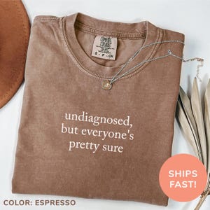 Comfort Colors® Undiagnosed But Everyone&#39;s Pretty Sure Shirt, Funny Shirt, Sarcastic Shirt, Adult Humor Shirt, Funny Meme Shirt for Women