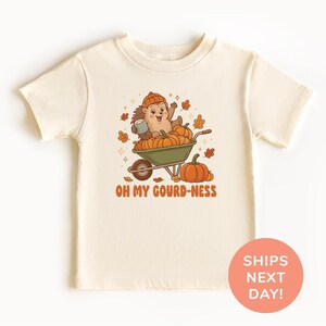 Oh My Gourdness Shirt Cute Fall Hedgehog Shirt Autumn Pumpkin Toddler Shirt Fall Season Shirt Autumn Shirt for Kids Thanksgiving Shirt