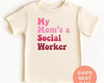 „My Mom's A Social Worker“-Shirt und Onesie®, Sozialarbeiter-Kleinkind- und Jugend-Shirt, Shirt für Kinder, Babyparty-Geschenk