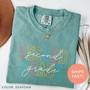 Comfort Colors® Zweite Klasse Retro Shirt, Lehrer der 2.Grad Shirt, Lehrertag Shirt, Lehrer Wertschätzung Shirt, Shirt für die zweite Klasse