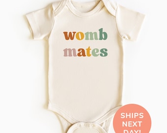 Womb Mates Shirt and Onesie®, Cute Twin Baby Shirt, Twin Pregnancy Announcement Bodysuit, Baby Shower Gift, Shirt for Kids