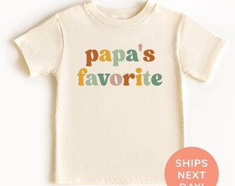 Papa’s Favorite Shirt and Onesie® for Kids, Retro Father's Day Toddler Shirt, Papa’s Little Girl Shirt, Papa’s Little Boy Shirt