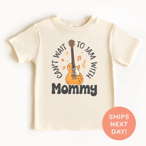 Can&#39;t Wait To Jam With Mommy Shirt and Onesie®, Mommy’s Music Buddy Shirt, Rock Music Toddler & Youth Shirt, Guitar Baby Bodysuit