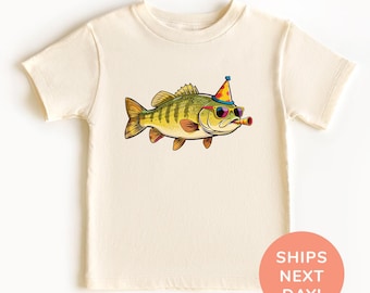 Fischen Geburtstag Shirt, Süßwasser Bass Party Thema Shirt, Fisch Kleinkind T-Shirt, Fischen Geburtstag Shirt, kleiner Fischer Geburtstag Outfit