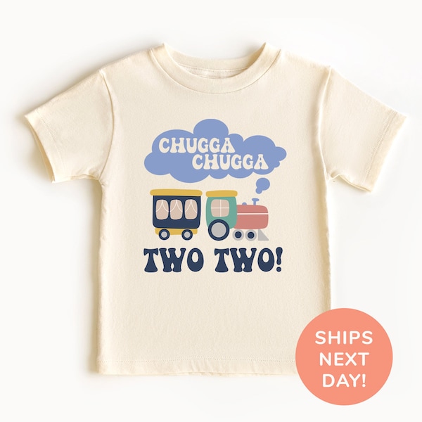 Chugga Chugga Two Two Shirt, Second Birthday Toddler Shirt, Train Lover Kids Shirt,  2nd Birthday Party Shirt, Birthday Gift, Shirt for Kids