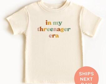 In My Threenager Era Shirt, Third Birthday Shirt, Happy 3rd Birthday Party Shirt, Funny Shirt for Kids, Birthday Boy & Girl, Birthday Gift