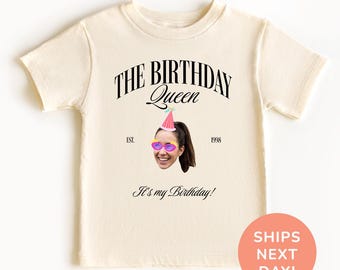 The Birthday Crew Shirt, Custom Photo Face Birthday Shirt, Personalized Name Birthday Gift, Custom Birthday Matching Shirt for Kids