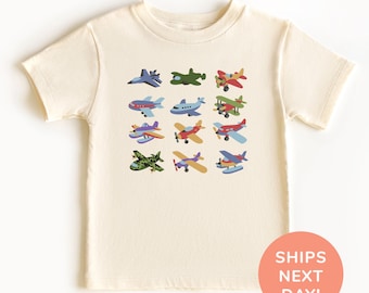 Vliegtuigenshirt en onesie® Soorten vliegtuigen Shirt voor peuters en jongeren Airplane Lover Kindershirt Shirt voor kinderen Cadeau voor jongens