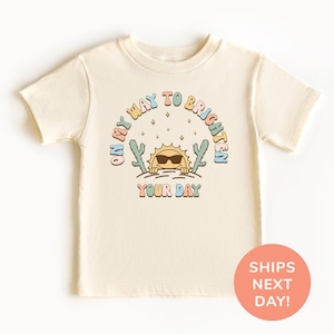 On My Way To Brighten Your Day Shirt and Onesie®, Cute Sun Toddler & Youth Shirt, Good Vibes Shirt, Positivity Kids Shirt, Sunshine Shirt