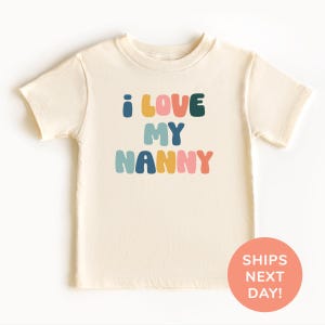 Kocham moją nianię Koszulka i Onesie®, Ulubiona wnuczka babci Koszulka, Prezent na Baby Shower, Koszulka z ogłoszeniem o ciąży, Koszulka dla dzieci