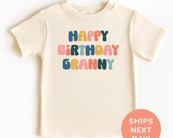 Happy Birthday Granny Shirt and Onesie® Best Grandma Toddler Shirt, Baby Bodysuit for Grammy’s Birthday, Birthday Party Shirt for Kids