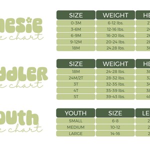 a set of three sizes for a child's height chart
