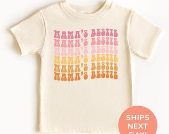 Mama's Bestie Shirt and Onesie®, Mom's Mini Toddler & Youth Shirt, Cute Mama’s Little Bestie Shirt, Retro Girls Bodysuit, Baby Shower Gift