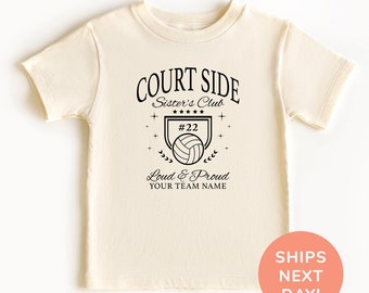 Personalized Volleyball Sister Shirt, Court Side Sister’s Club Shirt, Volleyball Sister Toddler & Youth Shirt,Custom Volleyball Season Shirt