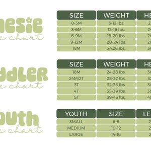 a set of three sizes for a child's height chart