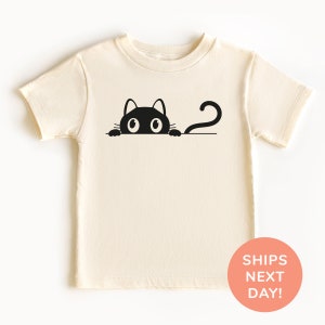 Camisa y mono de gato negro, mono de bebé con un bonito animal, camisa para niños pequeños amantes de los gatos, regalo de cumpleaños para niños amantes de los gatos negros, camisa para niños