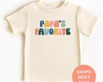 Papa’s Favorite Shirt and Onesie® for Kids, Retro Father's Day Toddler Shirt, Papa’s Little Girl Shirt, Papa’s Little Boy Shirt