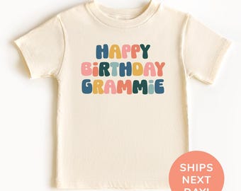 Happy Birthday Grammie Shirt and Onesie®, Best Grandma Toddler Shirt, Baby Bodysuit for Grammy’s Birthday, Birthday Party Shirt for Kids